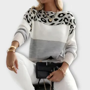 Ivy Leopard Accent Sweater