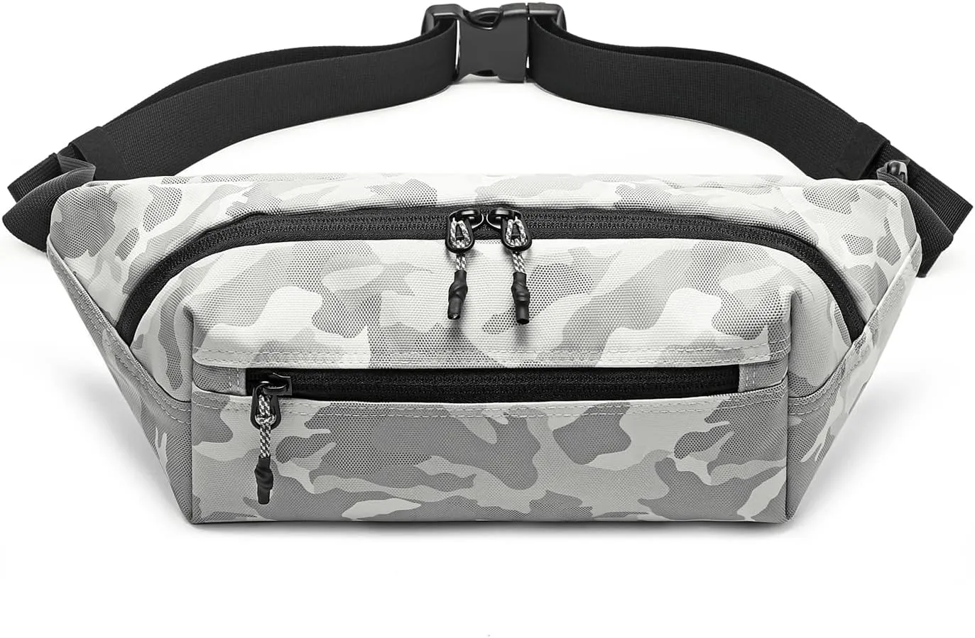 Kalesi Large Crossbody Fanny Pack with Zipper Pockets for Women & Men, Water Resistant Waist Bag for Travel Running Hiking Sports Workout, Easy Carry Any Phone Bumbag