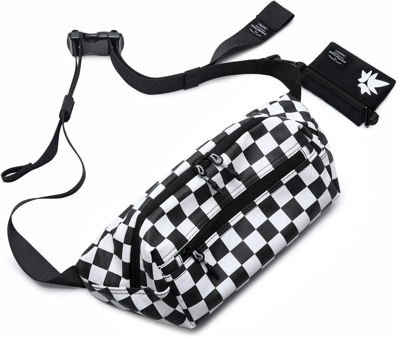 Kalesi Large Crossbody Fanny Pack with Zipper Pockets for Women & Men, Water Resistant Waist Bag for Travel Running Hiking Sports Workout, Easy Carry Any Phone Bumbag