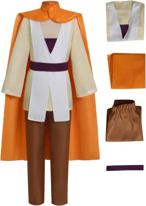 Kids Nubs Cosplay Costume Lys Solay Young Jedi Adventures Tunic Pants Robe Cloak Outfit with Belt Uniform for Halloween
