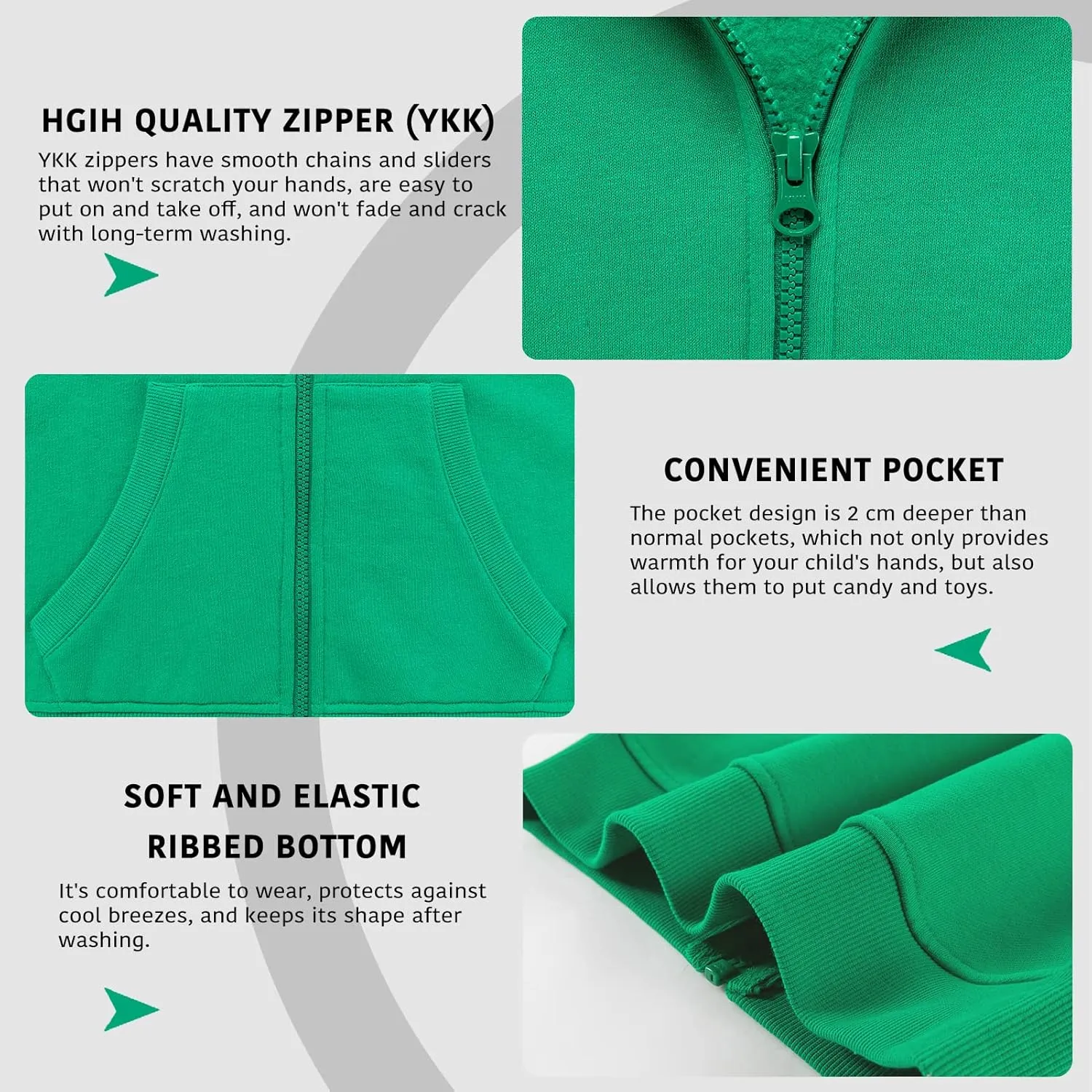 Kids Soft Brushed Fleece Zip Up Hoodie Casual Sport Hooded Sweatshirt with Pockets for Boys or Girls 3-12 Years