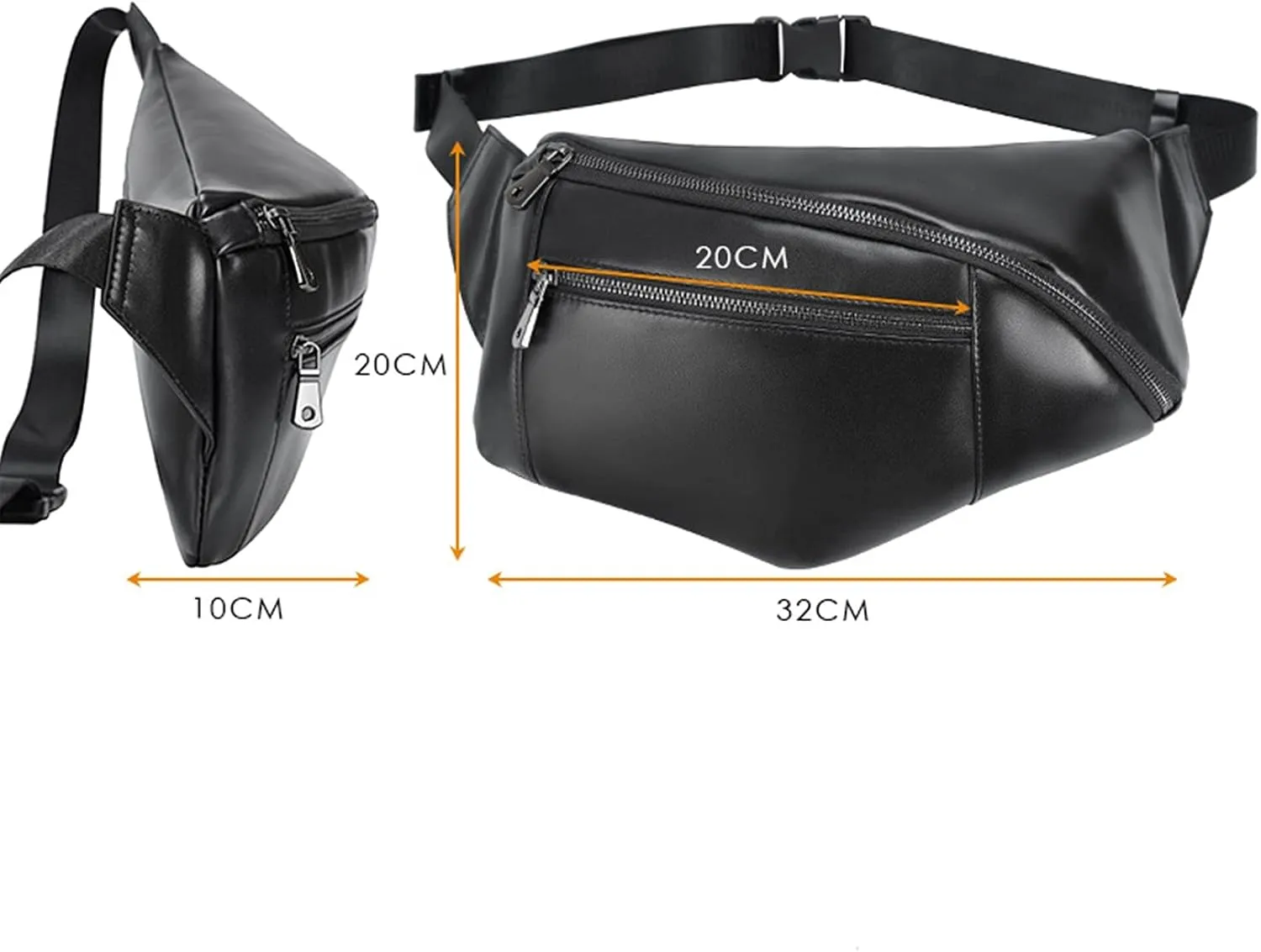 Leather Bum Bag for Man men,Fashion Waist Fanny Pack Hip Bag Purse Wallet Phone Pouch Travel Hiking Chest Bag Camping Waist Bag Easy Carry