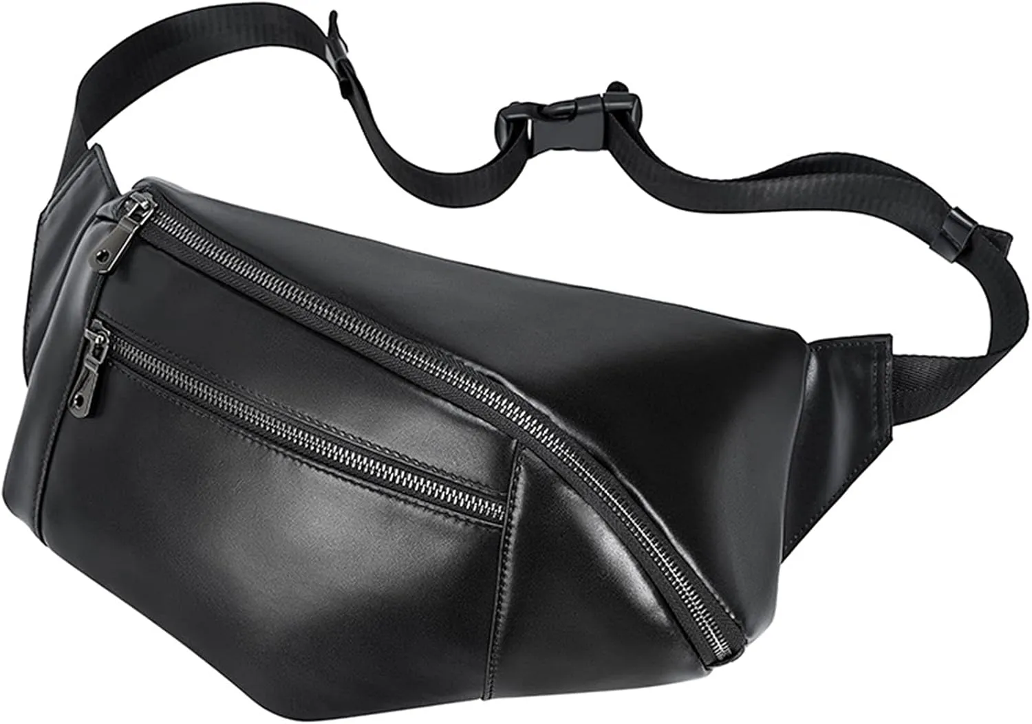 Leather Bum Bag for Man men,Fashion Waist Fanny Pack Hip Bag Purse Wallet Phone Pouch Travel Hiking Chest Bag Camping Waist Bag Easy Carry