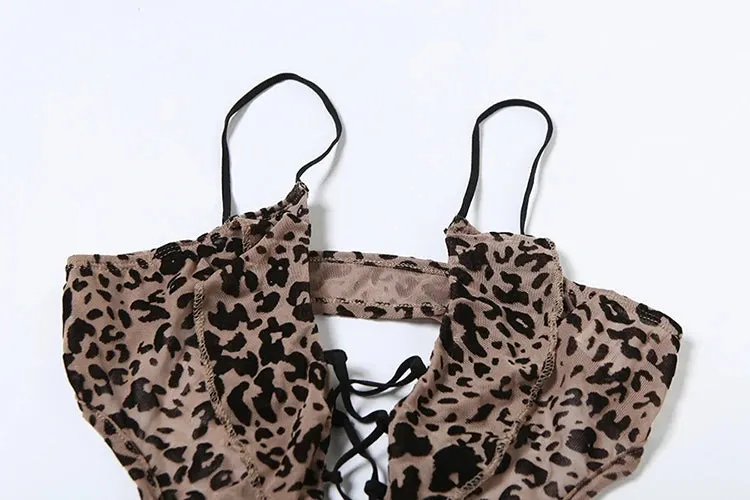 Love Like Honey Leopard Mesh Romper