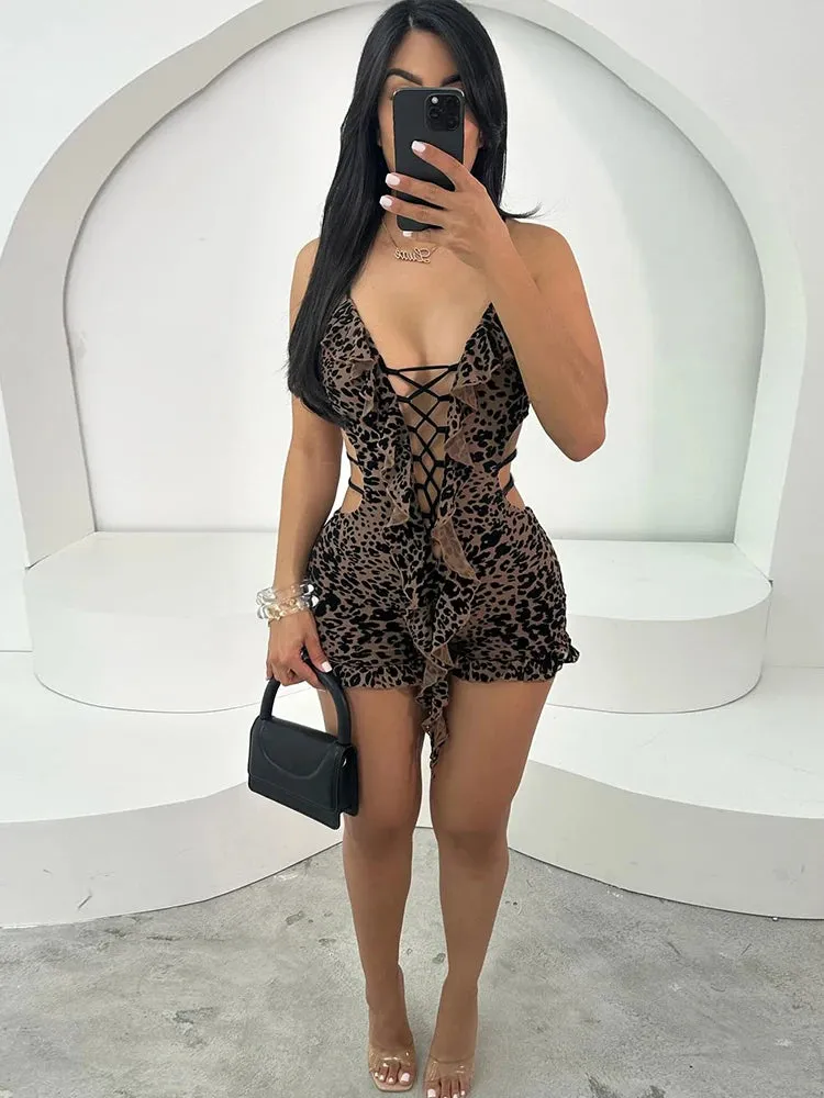 Love Like Honey Leopard Mesh Romper