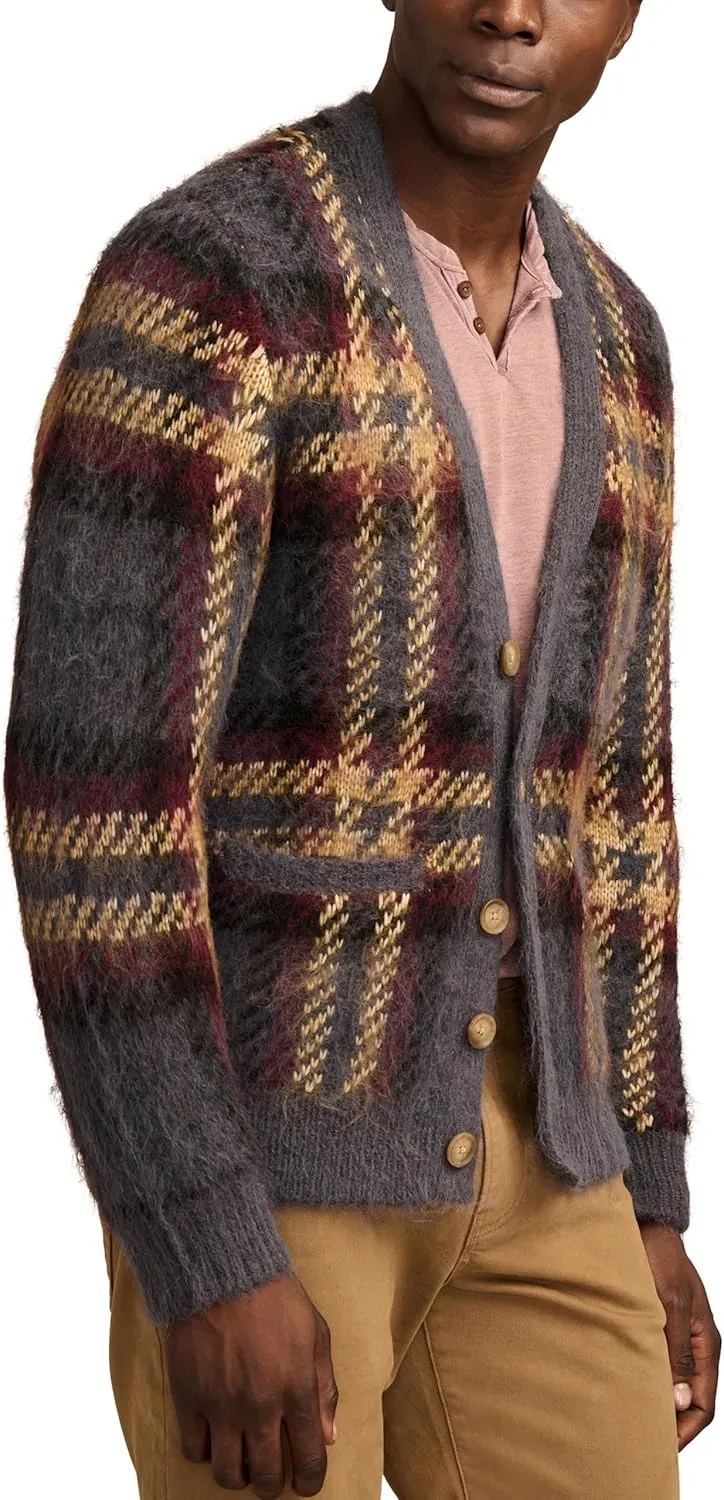 Lucky Brand Men's Jacquard Brushed Cardigan