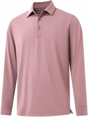 M MAELREG Golf Shirts for Men Dry Fit Performance Moisture Wicking Casual Heather Collared Long Sleeve Polo Shirts for Men