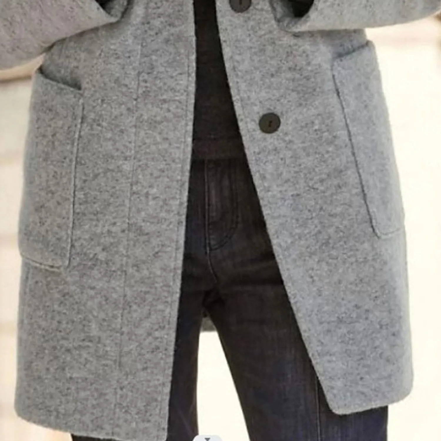 Maiyifu-GJ Womens Elegant Single Breasted Wool Trench Coat Casual Stand Collar Slim Fit Jacket Fall Long Sleeve Cardigan