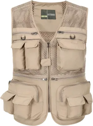 Mens Outdoor Fishing Vest Safari Travel Photography Vests Jacket Multi Pocket