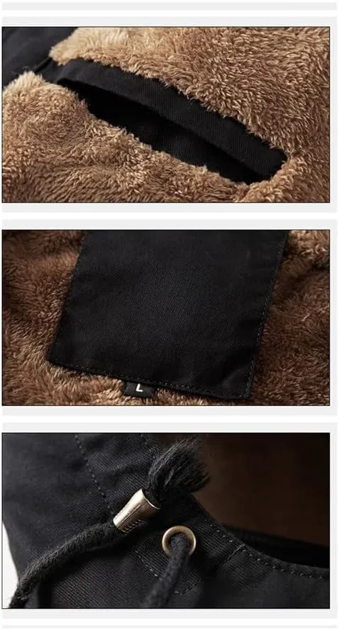 Military Thick Warm Men Jacket Winter Parkas Casual Cotton Padded Multi-Pocket Fur Hooded Coat