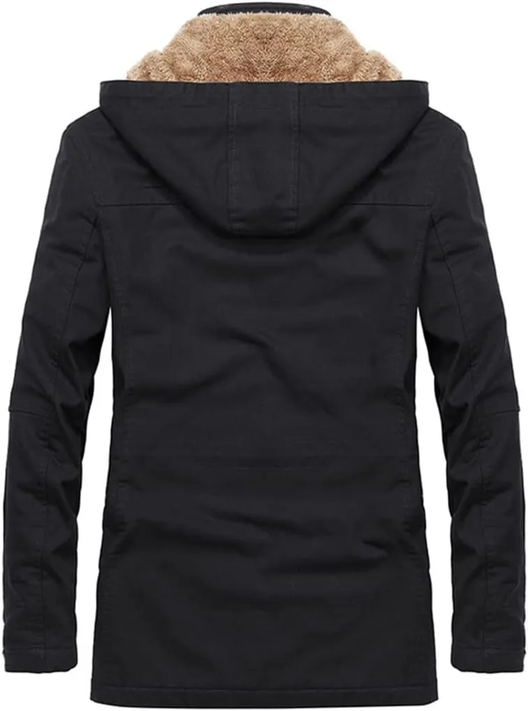 Military Thick Warm Men Jacket Winter Parkas Casual Cotton Padded Multi-Pocket Fur Hooded Coat