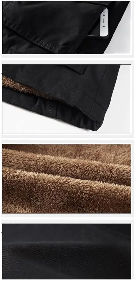 Military Thick Warm Men Jacket Winter Parkas Casual Cotton Padded Multi-Pocket Fur Hooded Coat