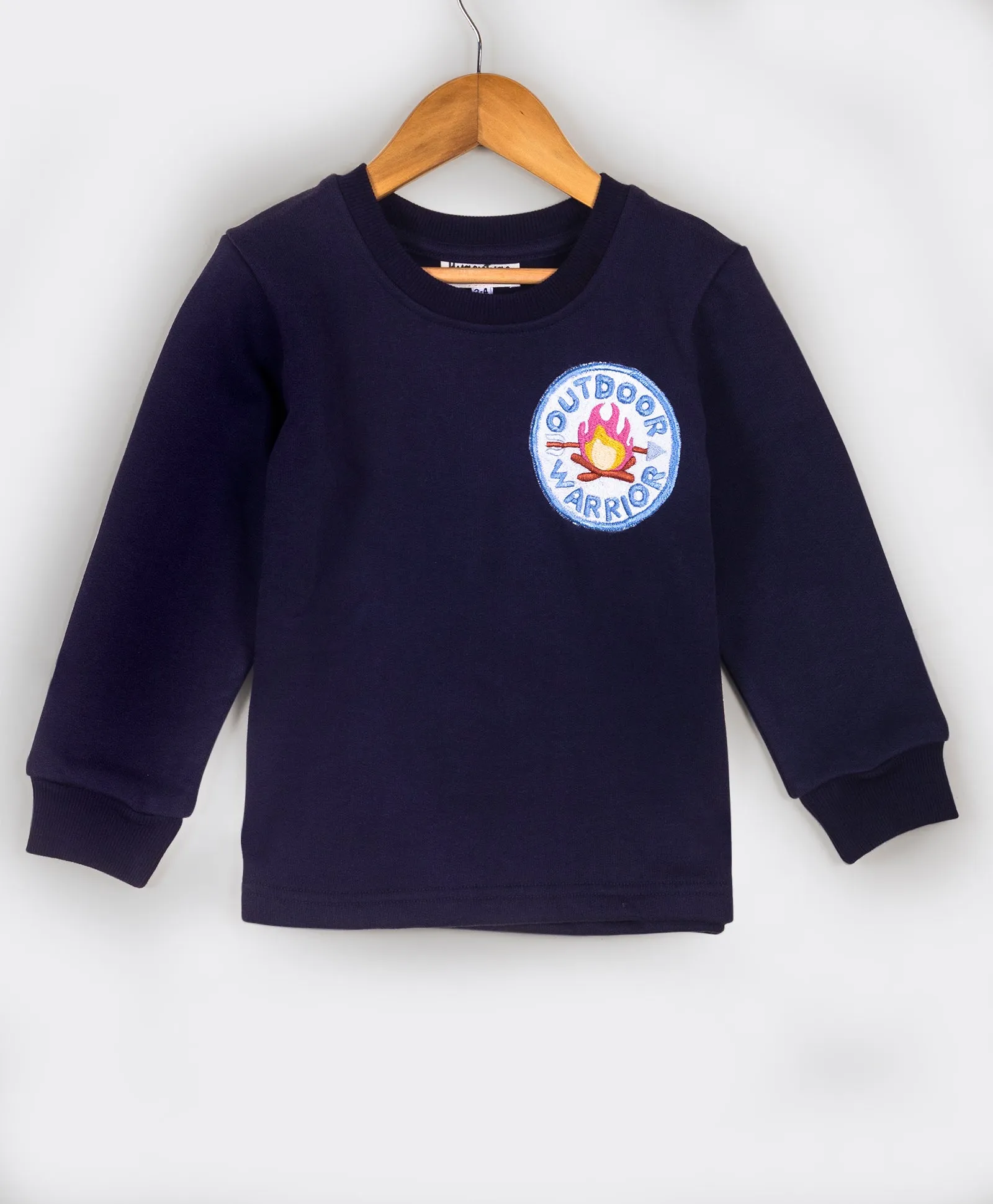 Navy solid tracksuit with bonfire embroidery