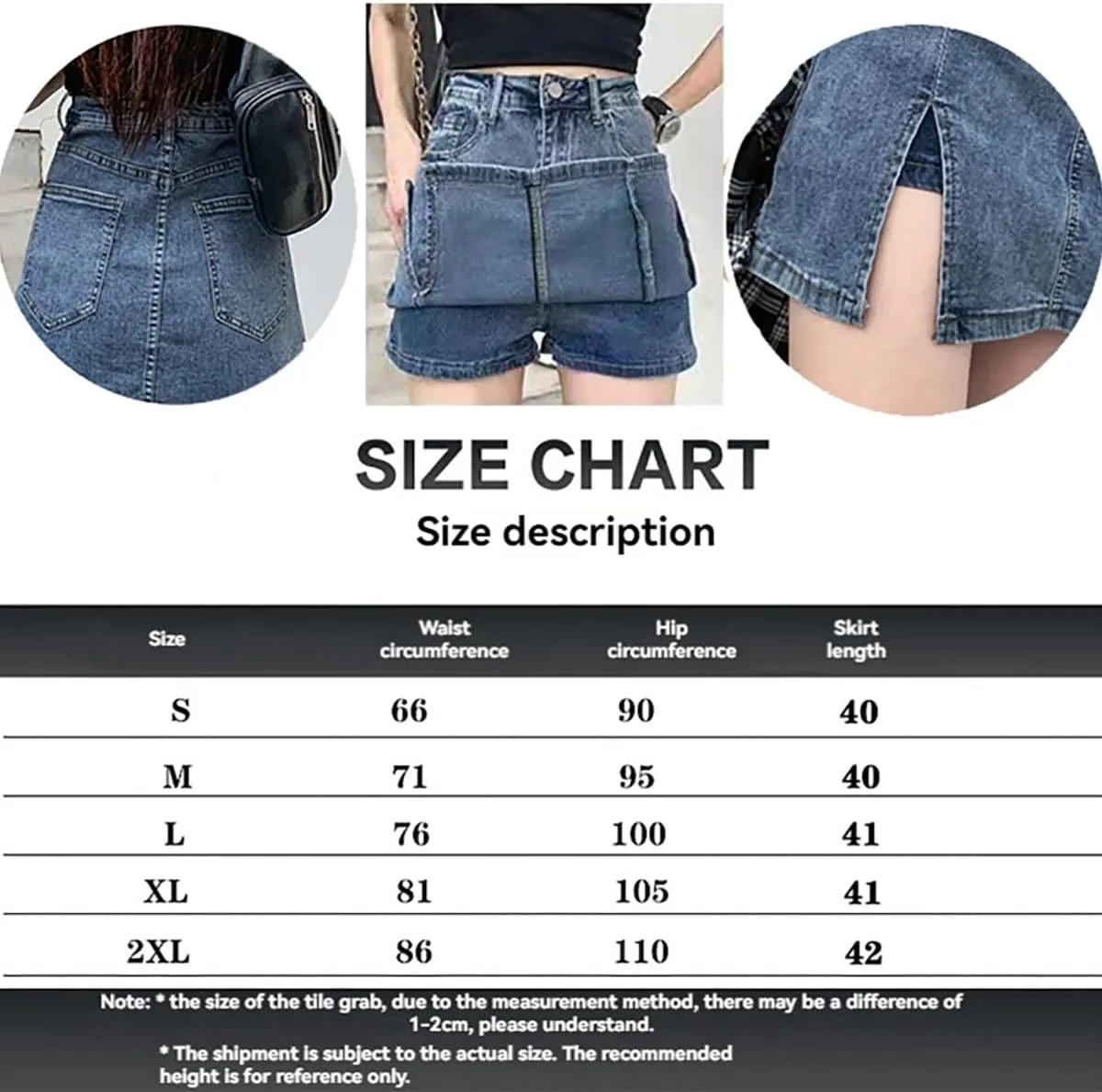 NCDUANSAN Gothic Women's Denim Skirt, high Waisted Slit Wrapped Hip Skirt, Sexy Short Skirt, Spicy Girl Skirt Looks Slim