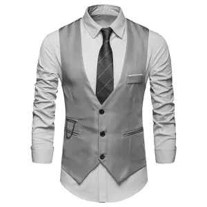 New Spring Formal Vest Men Slim Fit Mens Vest Casual Male