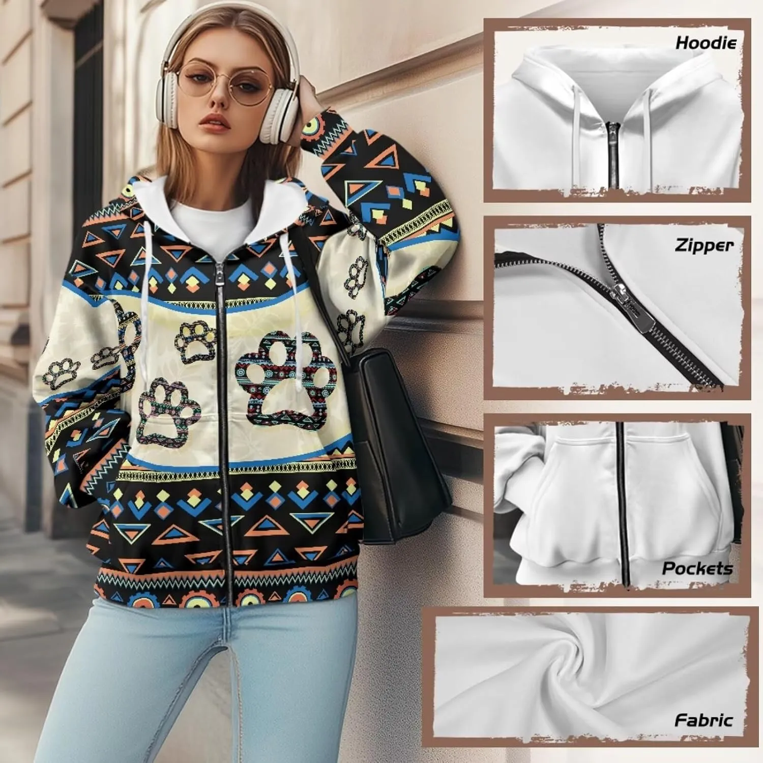 Oversized Hoodies for Women Zip-Up Front Hooded Sweatshirt Comfy Sweater Fall Clothes Activewear Jacket, XS-XL