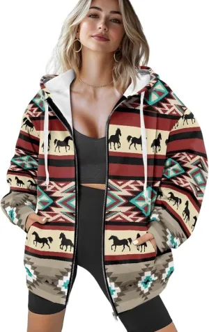 Oversized Hoodies for Women Zip-Up Front Hooded Sweatshirt Comfy Sweater Fall Clothes Activewear Jacket, XS-XL