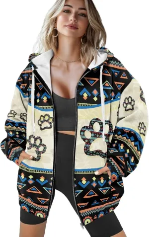 Oversized Hoodies for Women Zip-Up Front Hooded Sweatshirt Comfy Sweater Fall Clothes Activewear Jacket, XS-XL