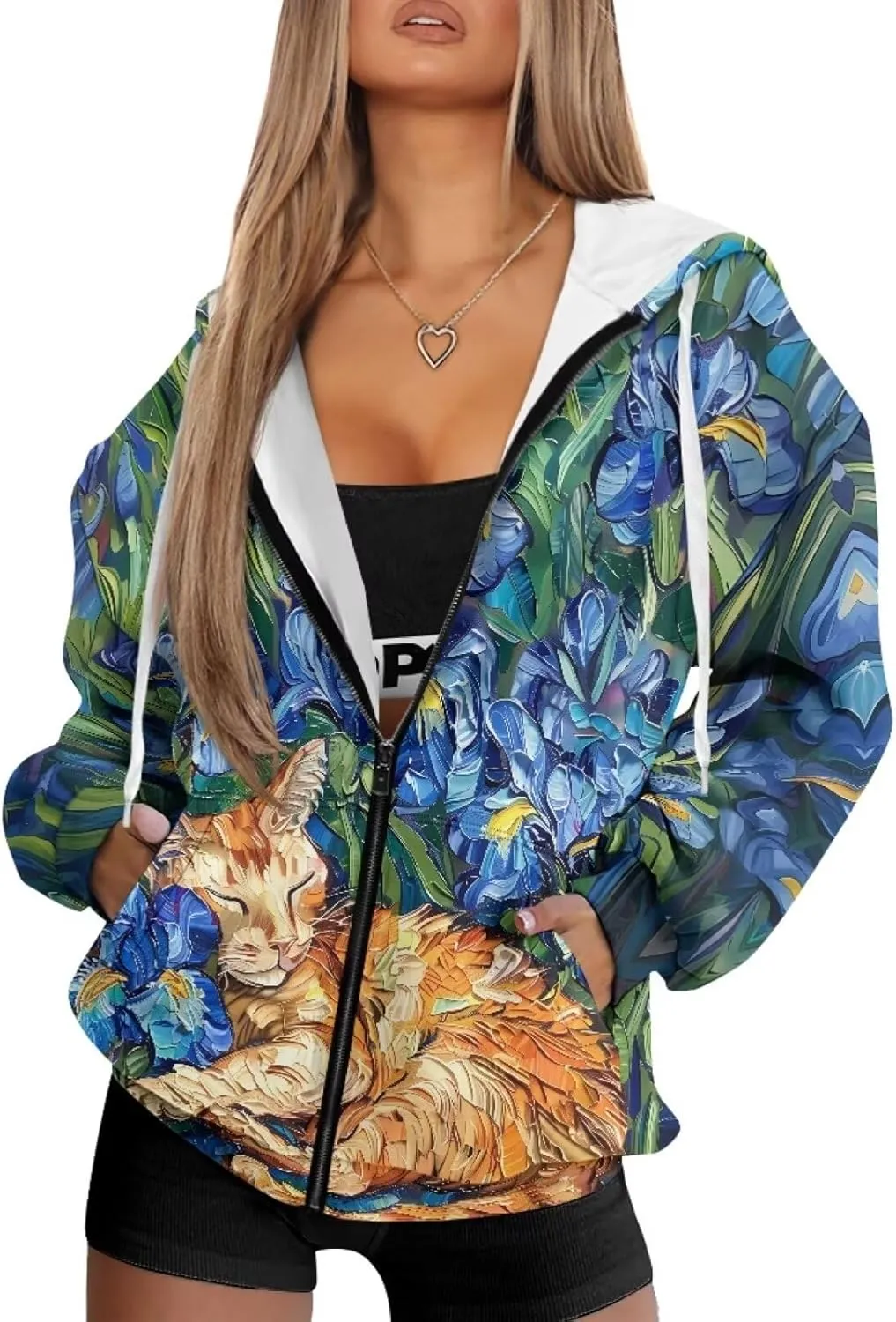 Oversized Hoodies for Women Zip-Up Front Hooded Sweatshirt Comfy Sweater Fall Clothes Activewear Jacket, XS-XL