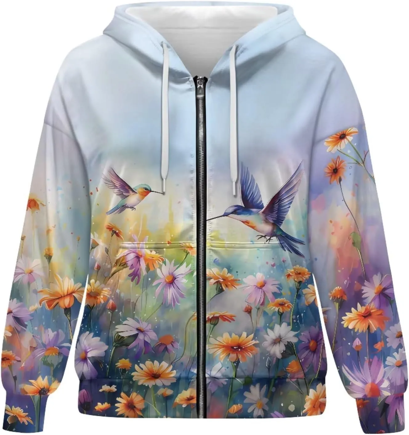 Oversized Hoodies for Women Zip-Up Front Hooded Sweatshirt Comfy Sweater Fall Clothes Activewear Jacket, XS-XL