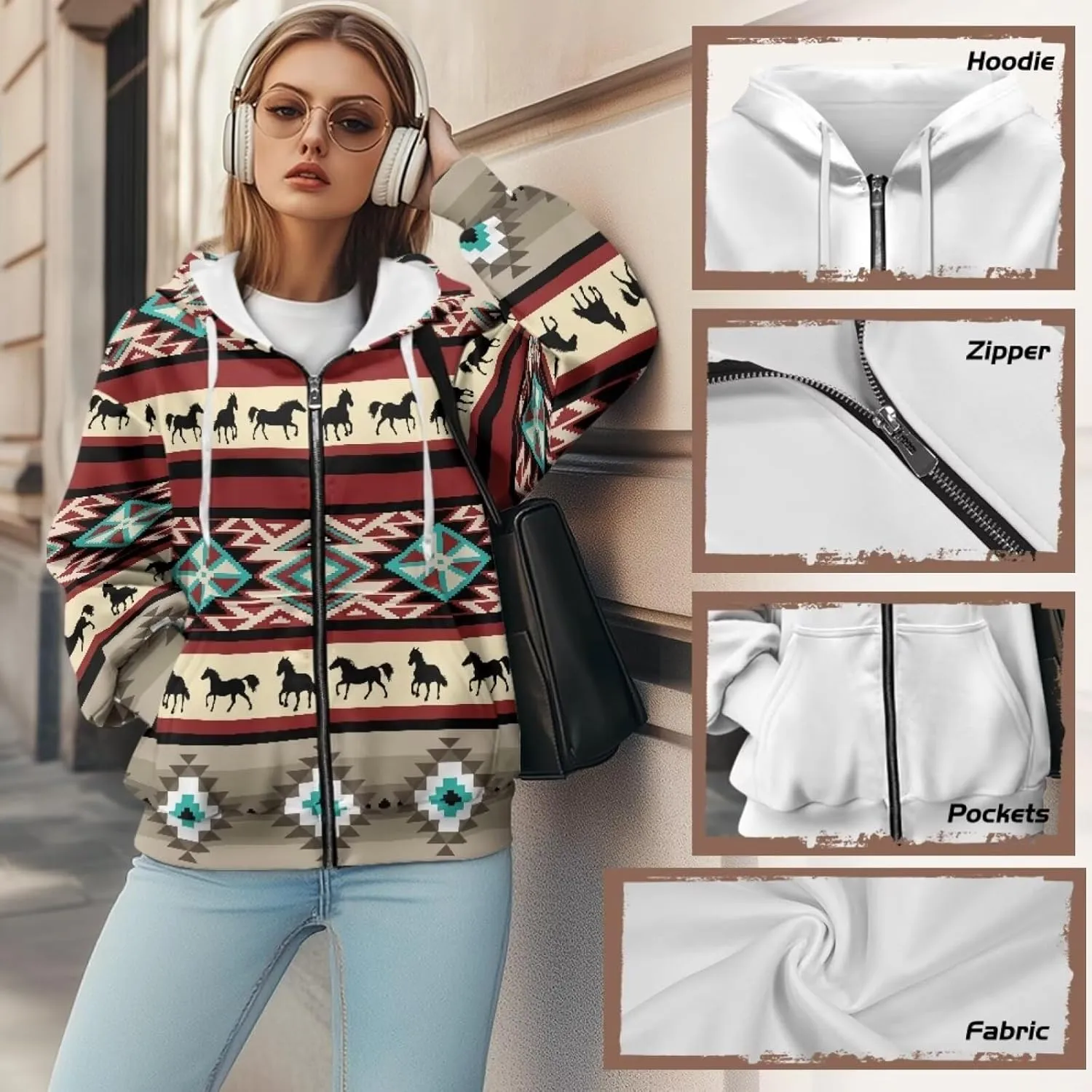 Oversized Hoodies for Women Zip-Up Front Hooded Sweatshirt Comfy Sweater Fall Clothes Activewear Jacket, XS-XL