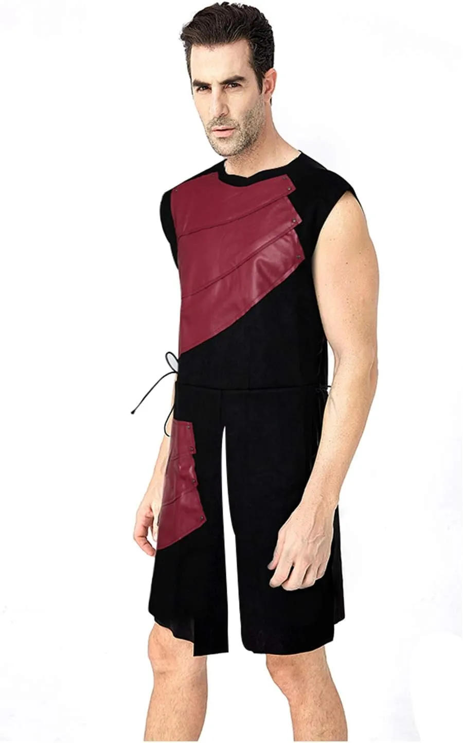 Pexlaxy Men's Medieval Sleeveless Waistcoats Costume Renaissance Victorian Waistcoats Vests