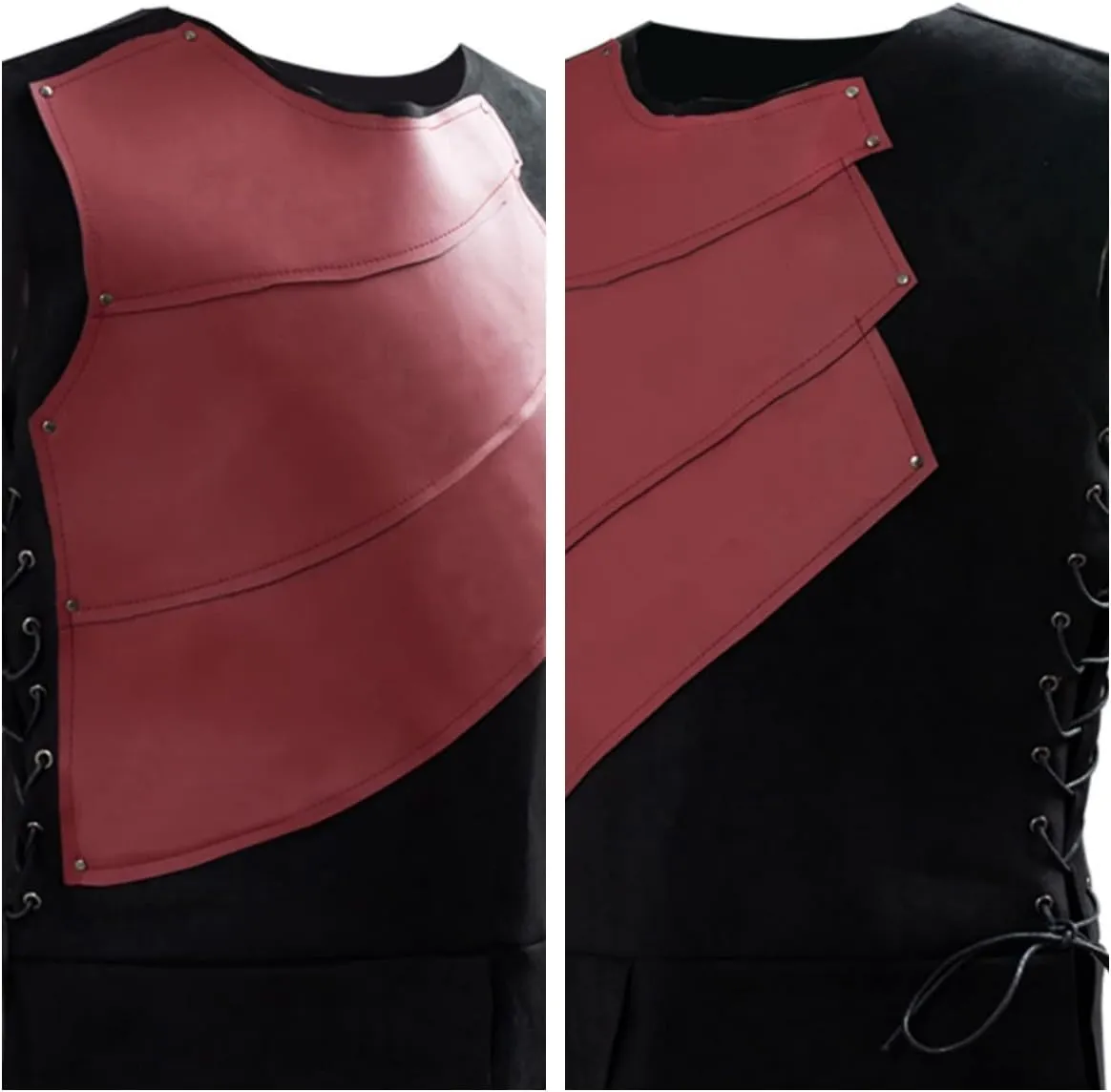Pexlaxy Men's Medieval Sleeveless Waistcoats Costume Renaissance Victorian Waistcoats Vests