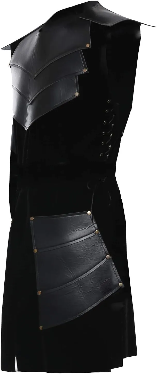Pexlaxy Men's Medieval Sleeveless Waistcoats Costume Renaissance Victorian Waistcoats Vests