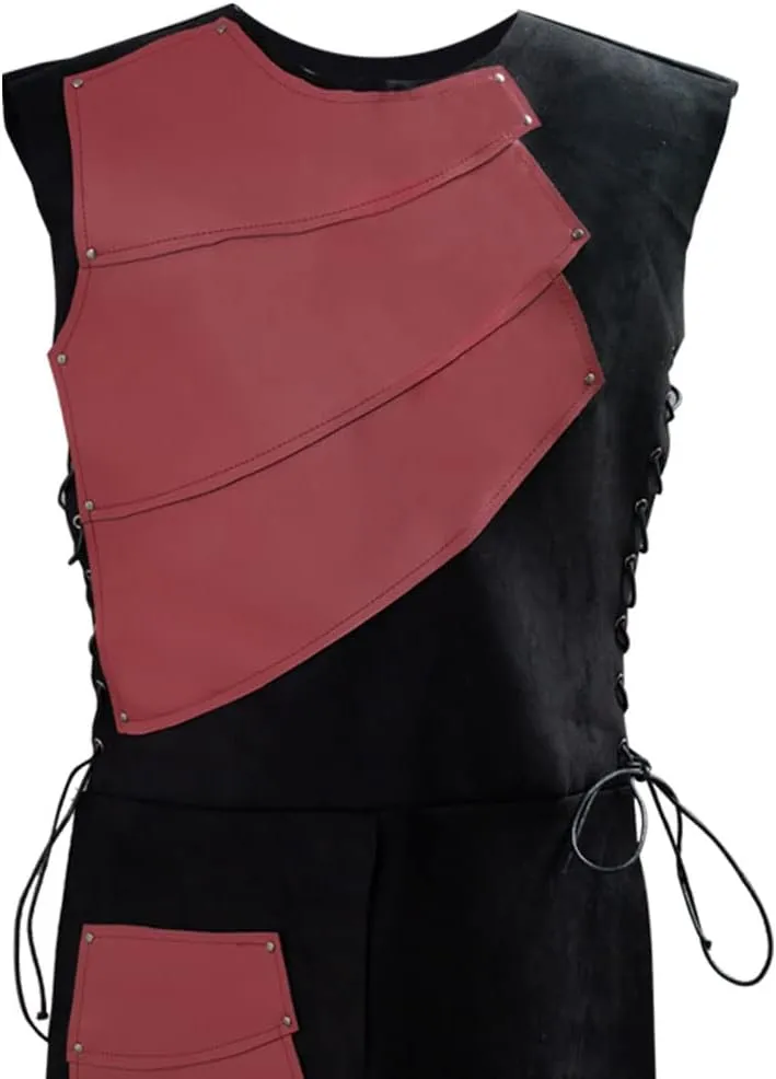 Pexlaxy Men's Medieval Sleeveless Waistcoats Costume Renaissance Victorian Waistcoats Vests