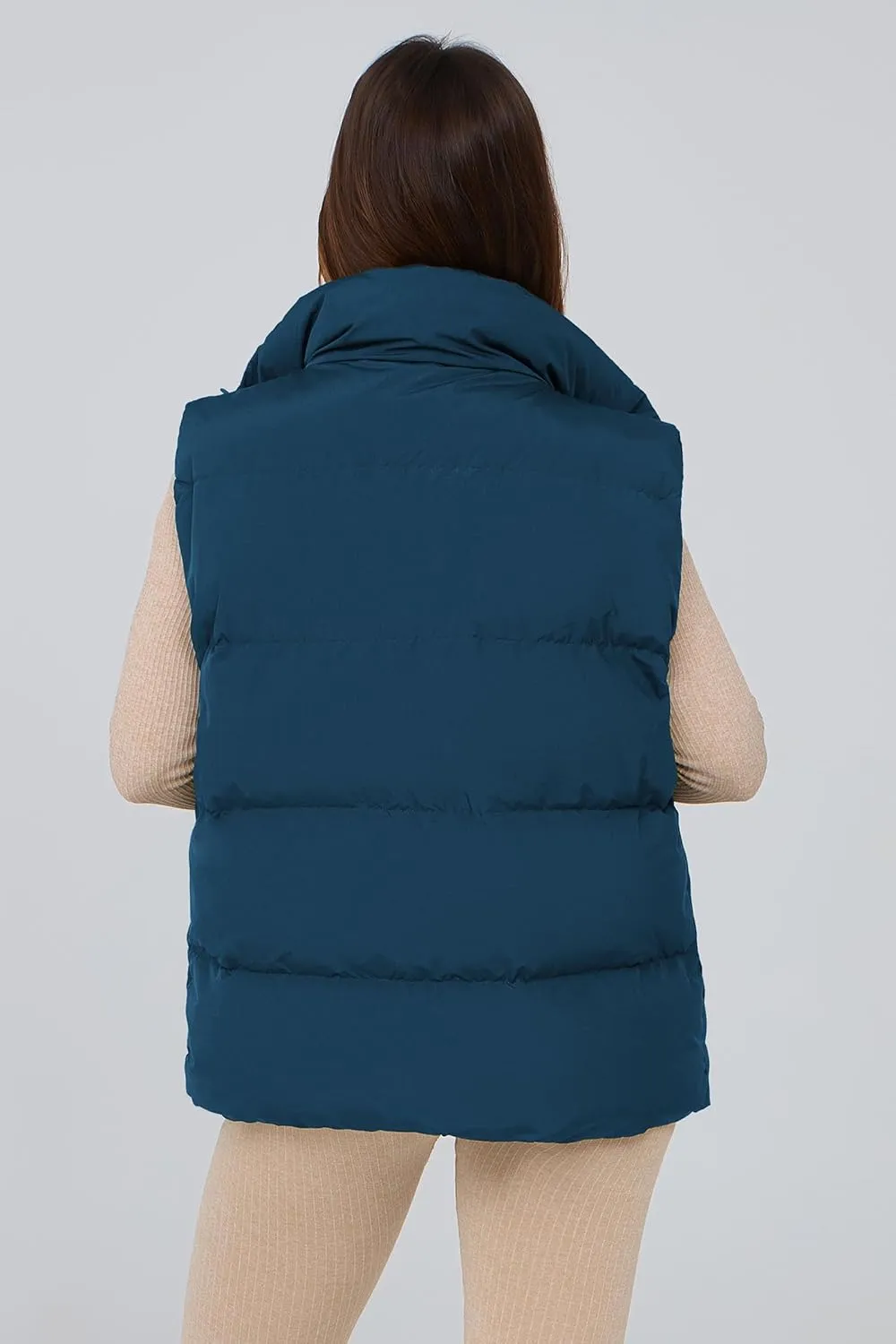 PRETTYGARDEN Women's Puffer Jacket Vests Casual Sleeveless Stand Collar Zip Up Coats Warm Winter Outerwear