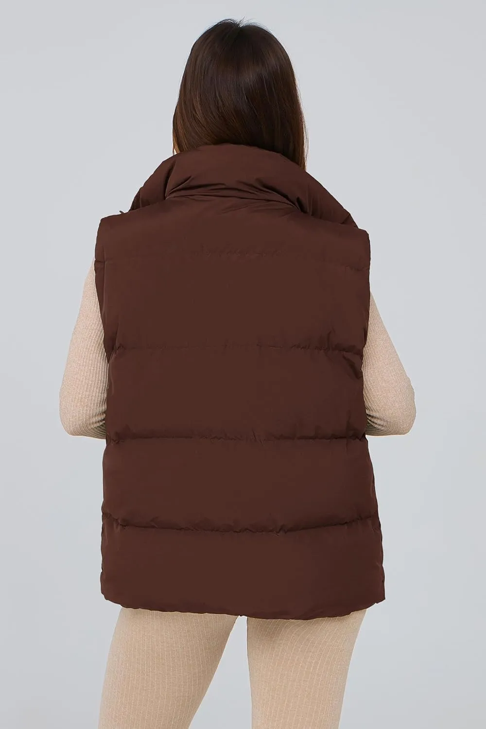 PRETTYGARDEN Women's Puffer Jacket Vests Casual Sleeveless Stand Collar Zip Up Coats Warm Winter Outerwear