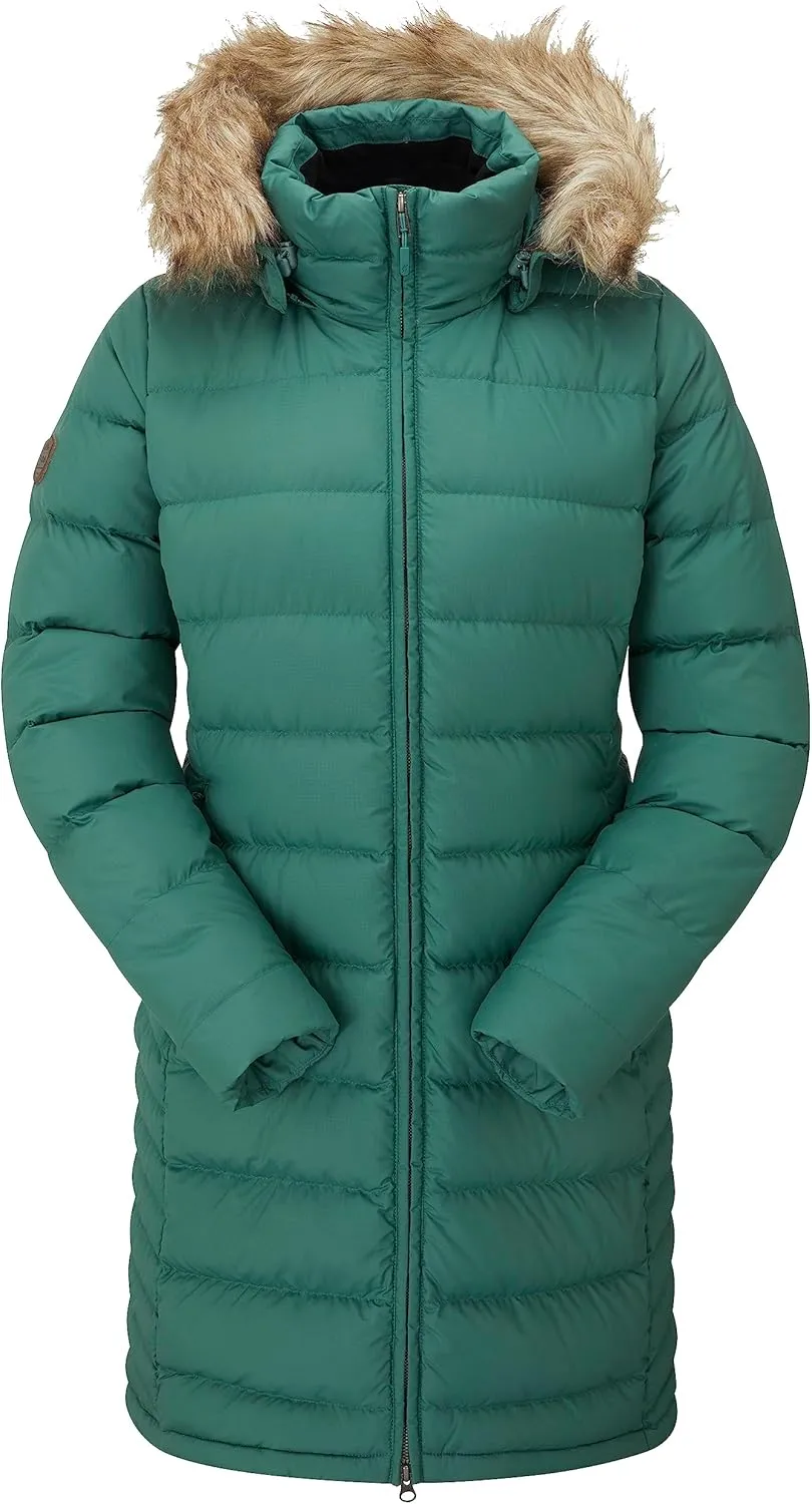 Rab Women's Deep Cover 700-Fill Long Down Parka Winter Coat for Hiking and Apres-Ski