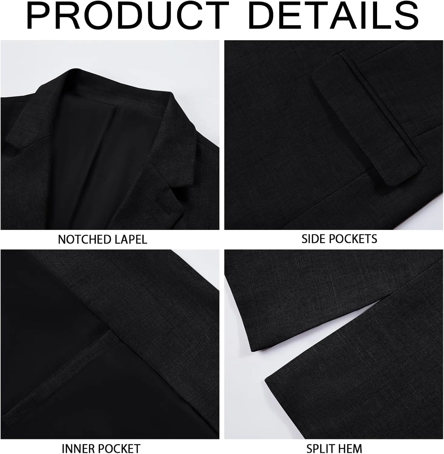 Runcati Mens 2 Piece Suit Slim Fit Two Button Solid Tuxedo Jacket Blazer Pants Wedding Business Prom Sets