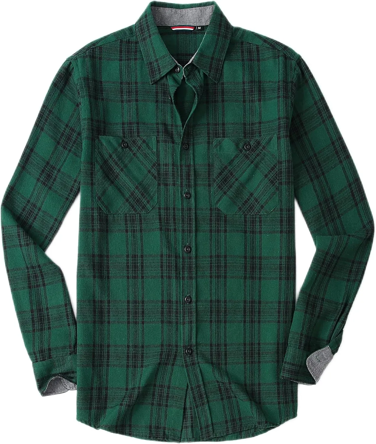 SAMERM Mens Button Down Shirts 4-Way Stretch Wrinkle Free Long Sleeve Print Plaid Business Dress Shirt