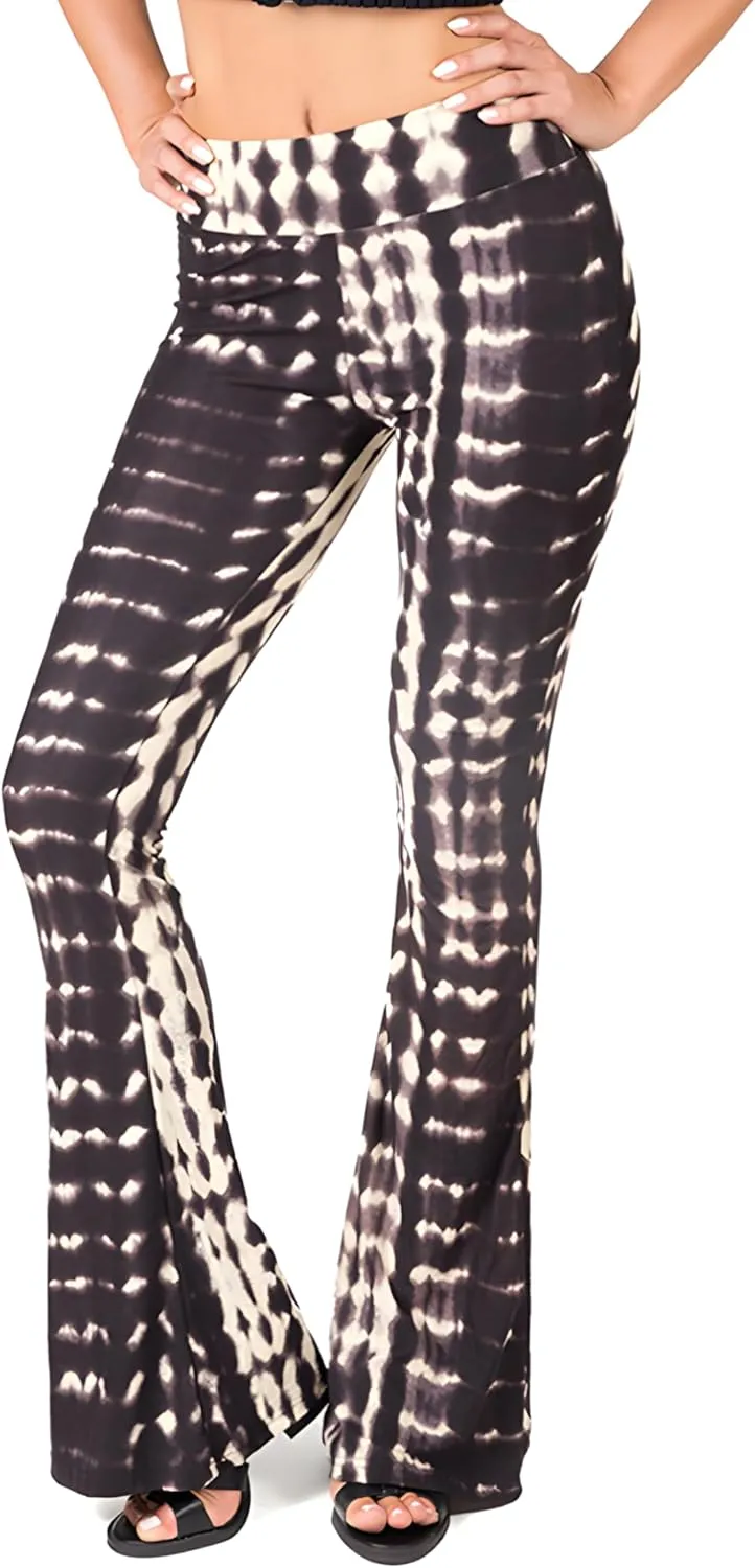 SATINA High Waisted Flare Leggings for Women - Yoga Pants for Women - Buttery Soft Bell Bottom Palazzo - Versatile Sizing