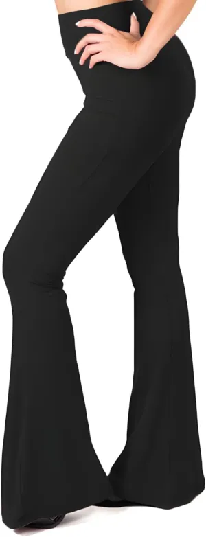 SATINA High Waisted Flare Leggings for Women - Yoga Pants for Women - Buttery Soft Bell Bottom Palazzo - Versatile Sizing