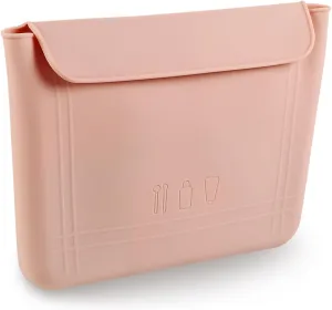 Silicone Makeup Travel Bag, Premium Cosmetic Bag for Woman Girls, Easy Carry Small Make Up Organizer Bag Brush Holder Pouch Waterproof Toiletry Bag (Pink)