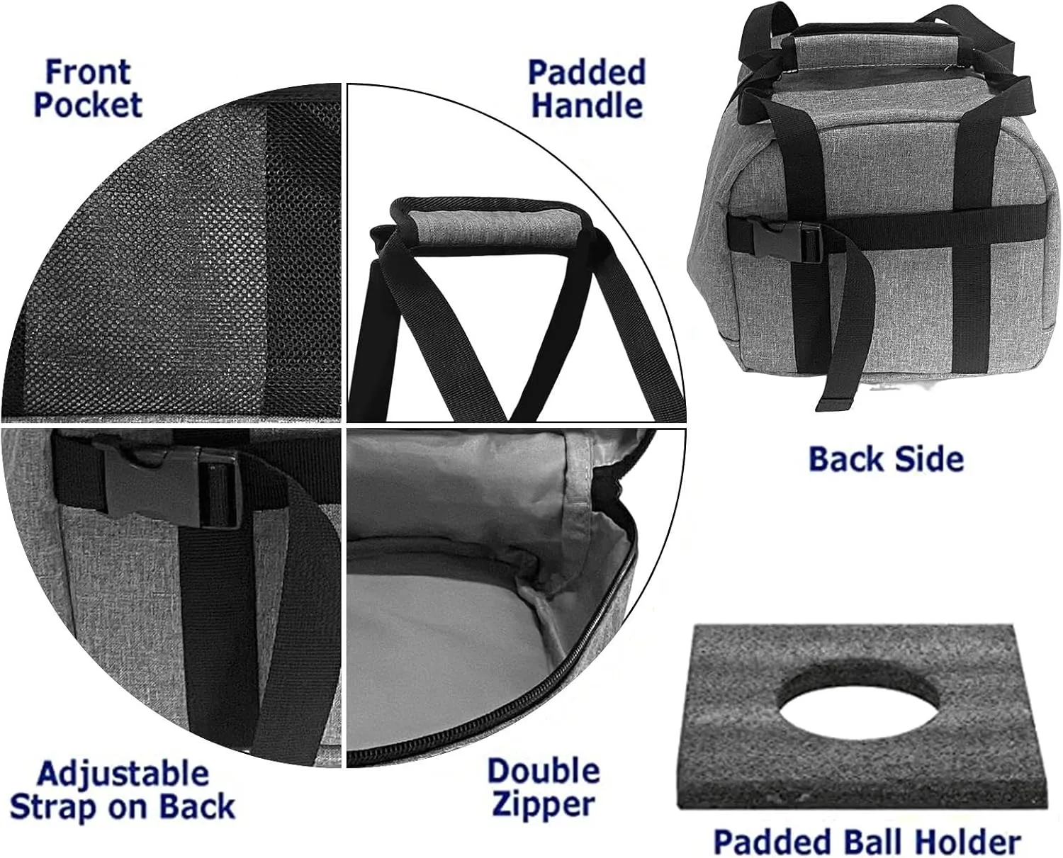 Single Bowling Tote Bag Bowling Bag for Single Easy Carry Bowling Tote Bags with Padded Holder Holds Single Bowling and Small