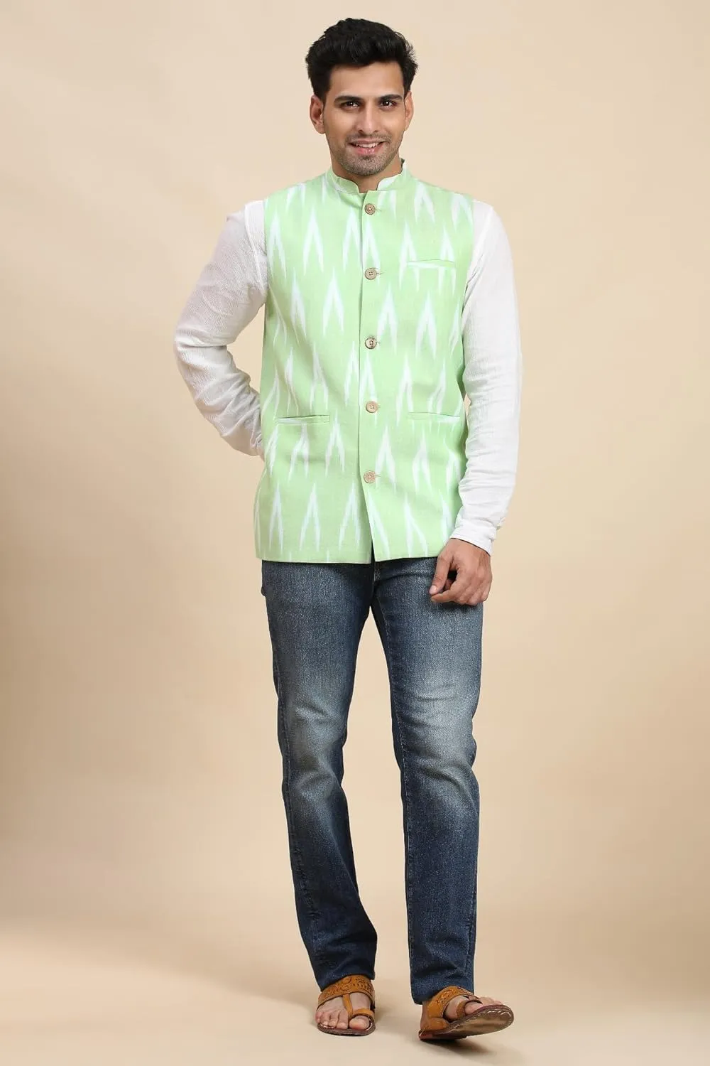 SKAVIJ Men's Casual Nehru Jacket Business Vests Lightweight Waistcoat Slim Fit Suit Vest