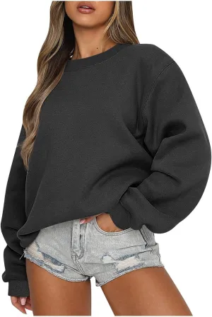 slqdgmryz Crewneck Sweatshirts Women Fall Oversized Sweatshirt Preppy Loose Fit Cute Hoodies Y2K Comfy Fleece Pullover