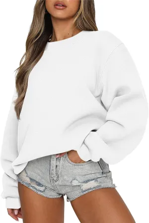 slqdgmryz Crewneck Sweatshirts Women Fall Oversized Sweatshirt Preppy Loose Fit Cute Hoodies Y2K Comfy Fleece Pullover