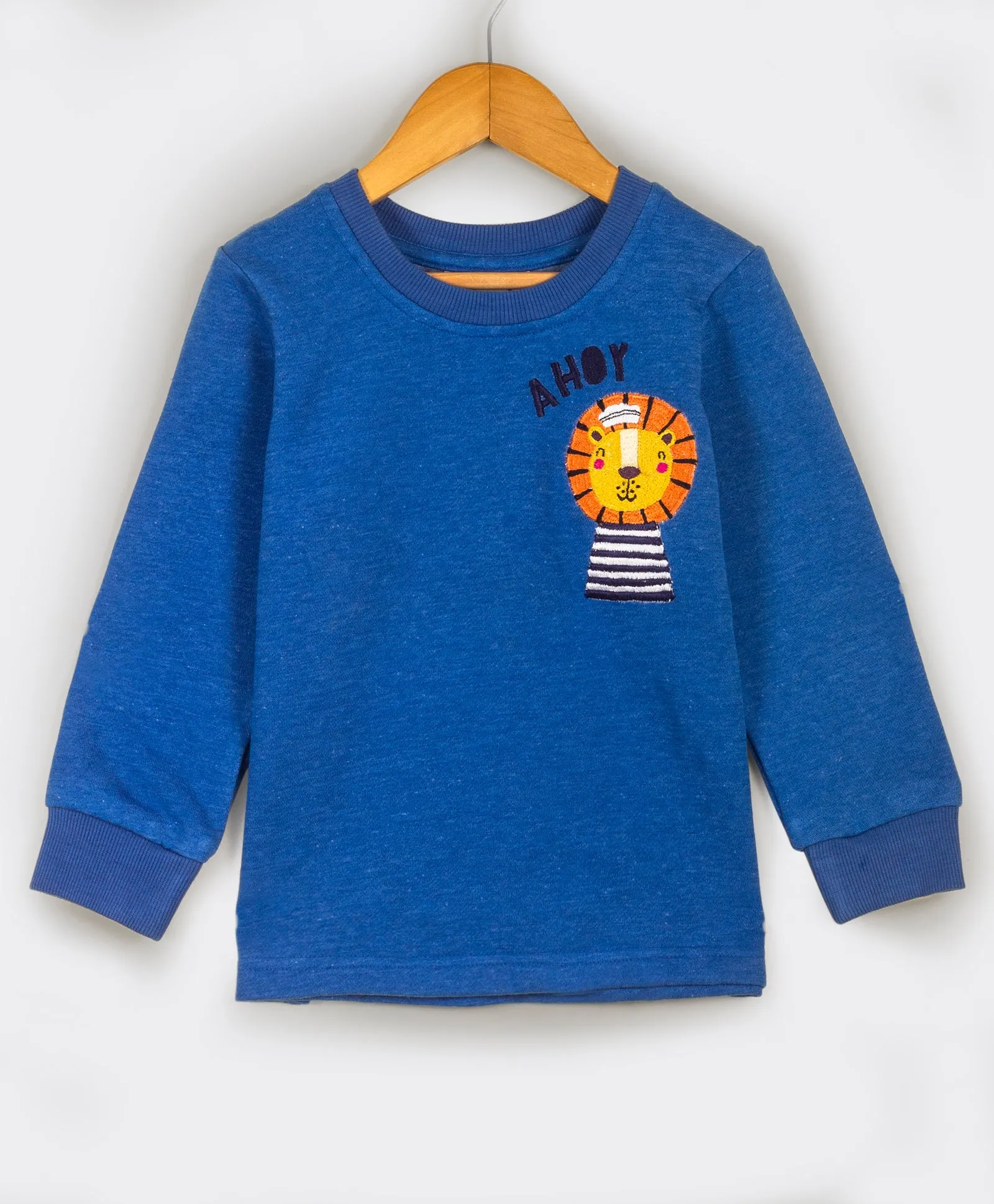 Solid Blue tracksuit with lion embroidery