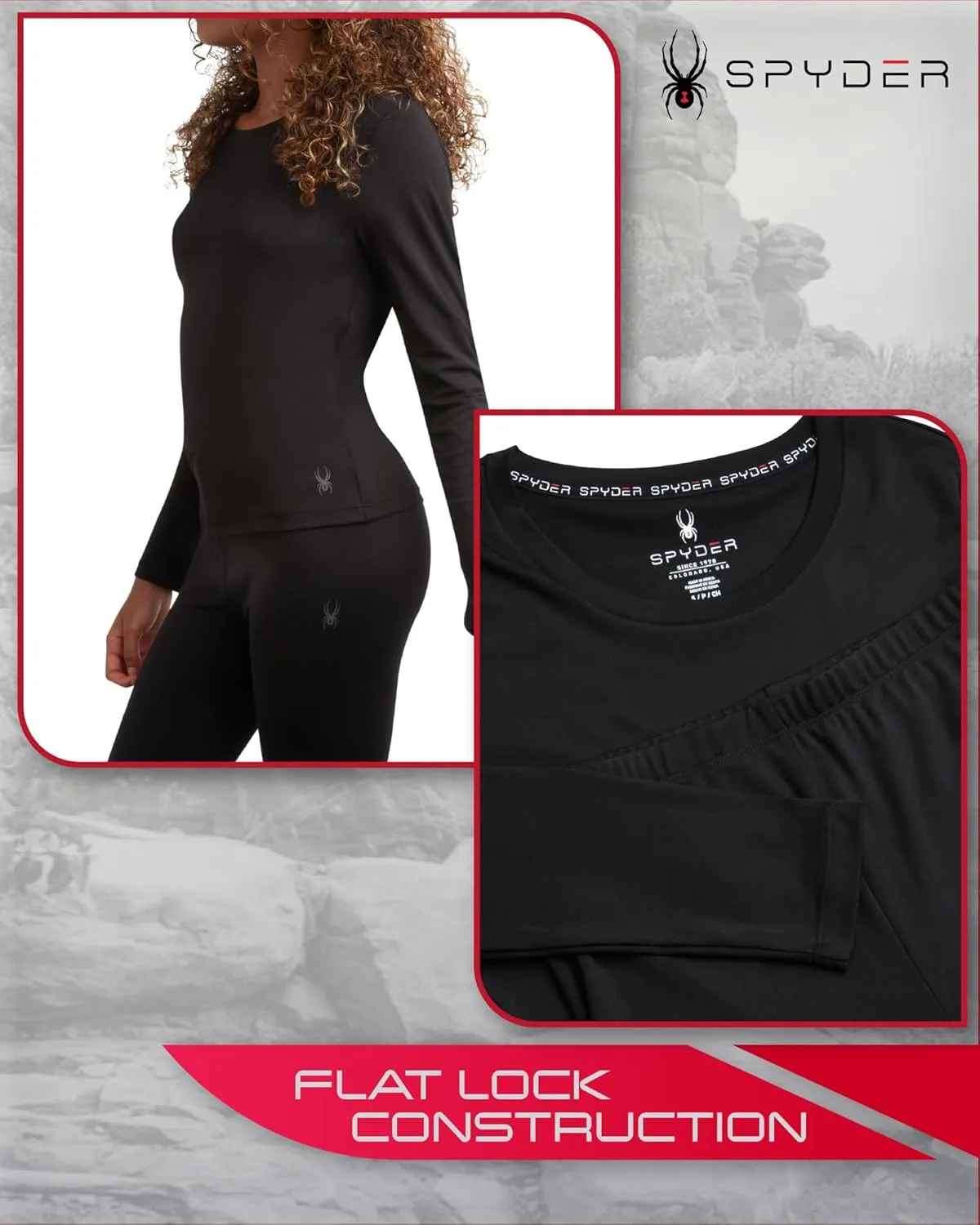 Spyder Women's Thermal Underwear Set - 2 Piece Brushed Back Fleece Lined Long Johns Base Layer Set for Women (Sizes: S-XL)