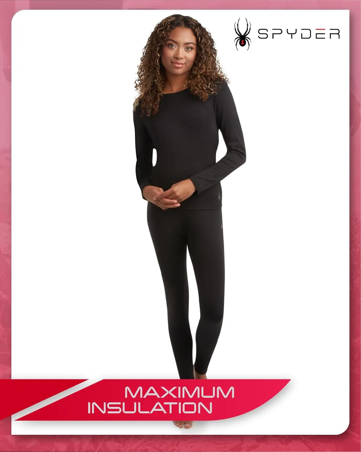 Spyder Women's Thermal Underwear Set - 2 Piece Brushed Back Fleece Lined Long Johns Base Layer Set for Women (Sizes: S-XL)