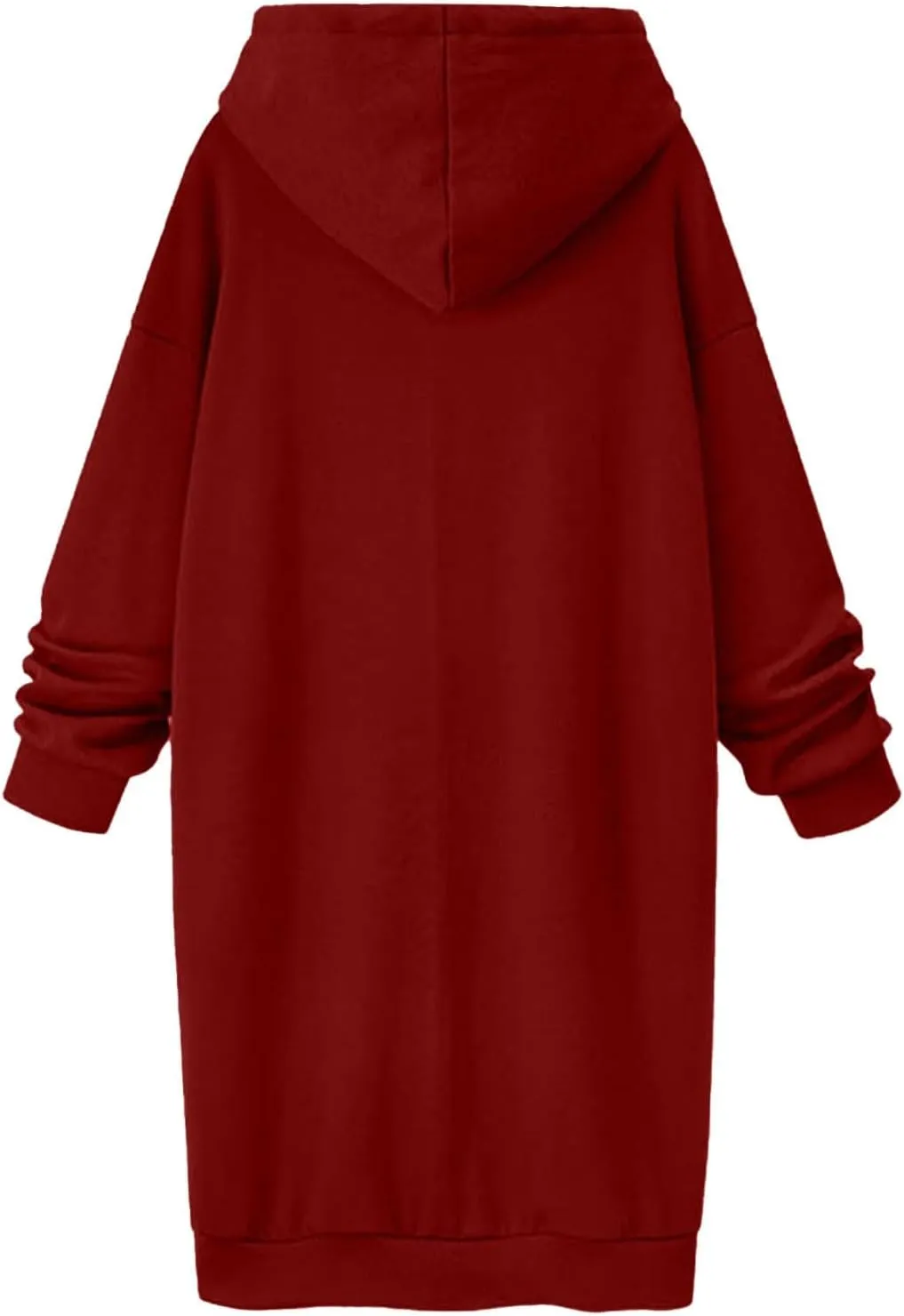Stessotudo Oversized Long Hoodies for Women Solid Fleece Loose Fit Lounge Sweatshirts Drawstring Casual Comfy Hoodie Dress