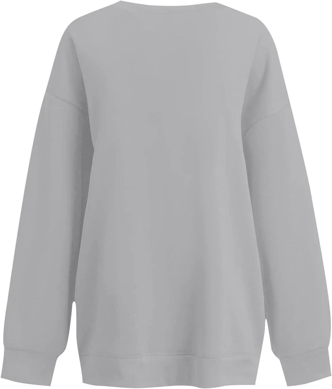 Sweatshirt for Women Solid Color Long Sleeve Crewneck Oversized Sweatshirt Loose Fit Cozy Pullover 2024 Fall Outfits