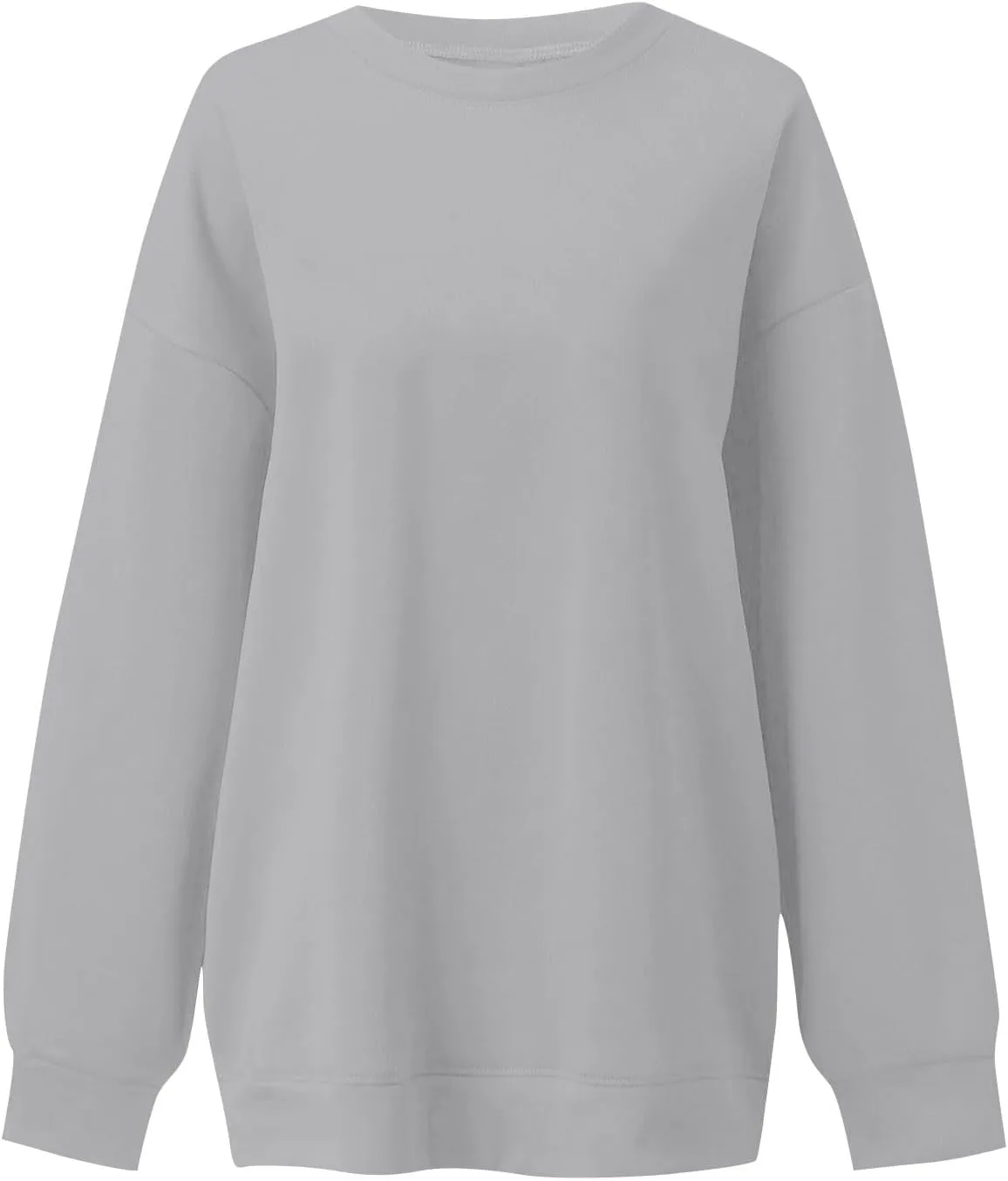 Sweatshirt for Women Solid Color Long Sleeve Crewneck Oversized Sweatshirt Loose Fit Cozy Pullover 2024 Fall Outfits