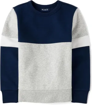 The Children's Place Boys' Long Sleeve Crew Neck Pullover Sweater
