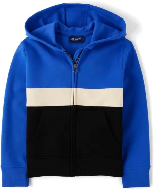 The Children's Place Boys' Long Sleeve Fleece Hooded Zip Up Sweatshirt