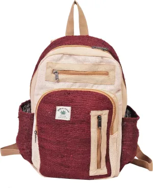 THE COLLECTION ROYAL Artisan Handmade Boho Bag For Women & Girls Hippy Looks Lightweight Hemp Backpack (Brown)